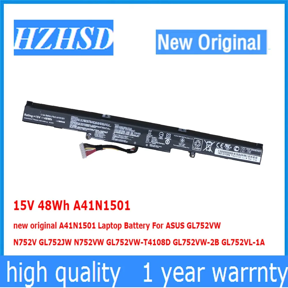 

15V 48Wh A41N1501 new original A41N1501 Laptop Battery For ASUS GL752VW N752V GL752JW N752VW GL752VW-T4108D GL752VW-2B GL752VL