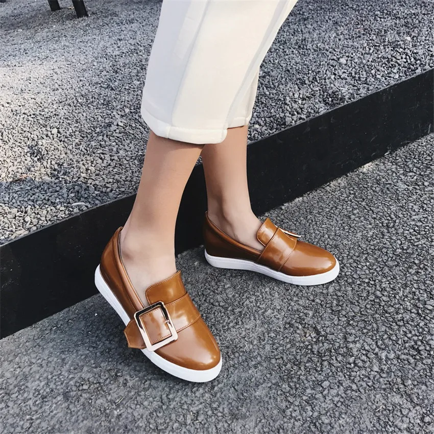 Campus Student Slip On Shoes Women Oxfords Loafers Flats Woman Casual Flat Plus Size 32 33 - 40 41 42 43 | Обувь