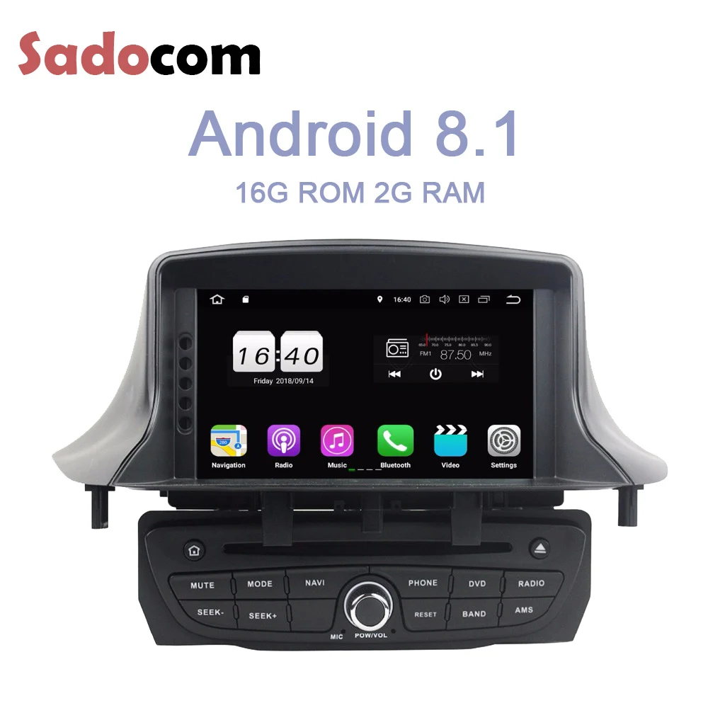 1024*600 Android 8 1 для Renault Megane III Fluence 2009-2016 2 Гб ОЗУ автомобильный DVD-плеер GPS навигатор