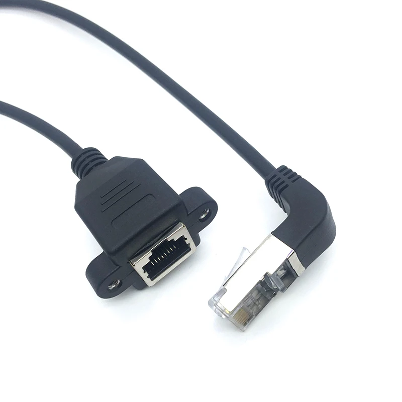 Ethernet LAN Сетевой удлинитель CAT5e RJ45 штекер гнездо 90 градусов вниз угловой 30 см с