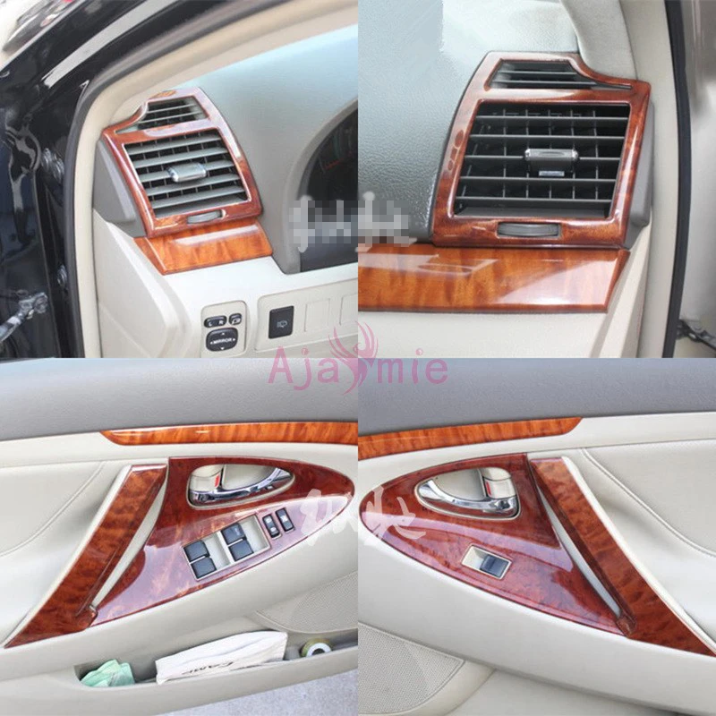 Для Toyota Camry 2006-2011 интерьерная деревянная цветная интерьерная формовочная Панель рамка накладная посылка аксессуары для стайлинга автомобилей