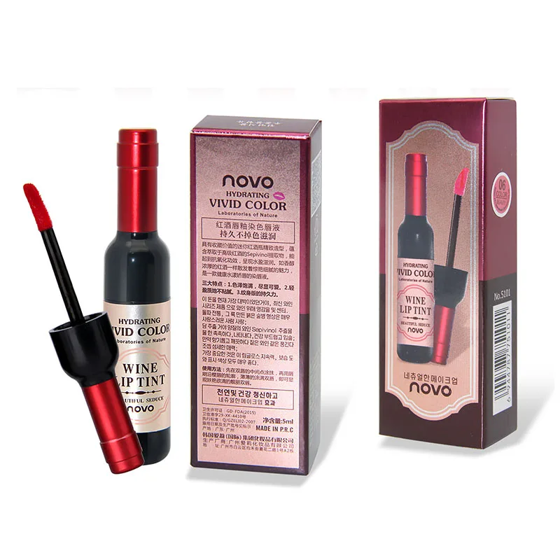 6 видов цветов бутылка Красного вина форма для губ глазурь Губная помада жидкий