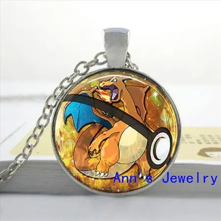 7 HZShinling Горячие Стекло купол ювелирные изделия Eevee Pokeball круглый Цепочки и ожерелья Покемон Пикачу подвеска персонализированные изображение Цепочки и ожерелья HZ1 - Окраска металла: 7