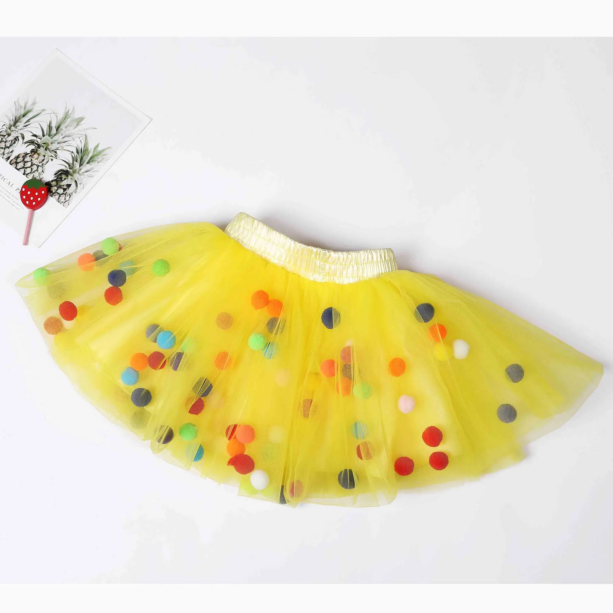 yellow Юбка-пачка для малышей; юбка-американка для маленьких девочек; бальное платье; вечерние фатиновые Юбки принцессы для балета; Одежда для новорожденных девочек - Цвет: yellow
