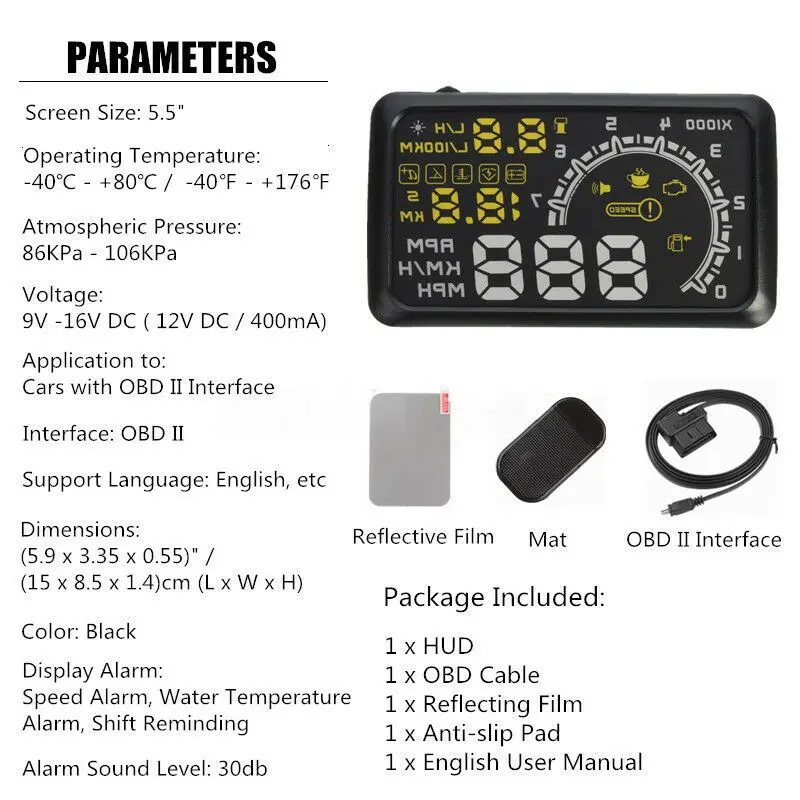 Hud Obd Head up Дисплей автомобиля Obd2 умный датчик Кош Computador де Dordo Velocimetro Авто Спидометр