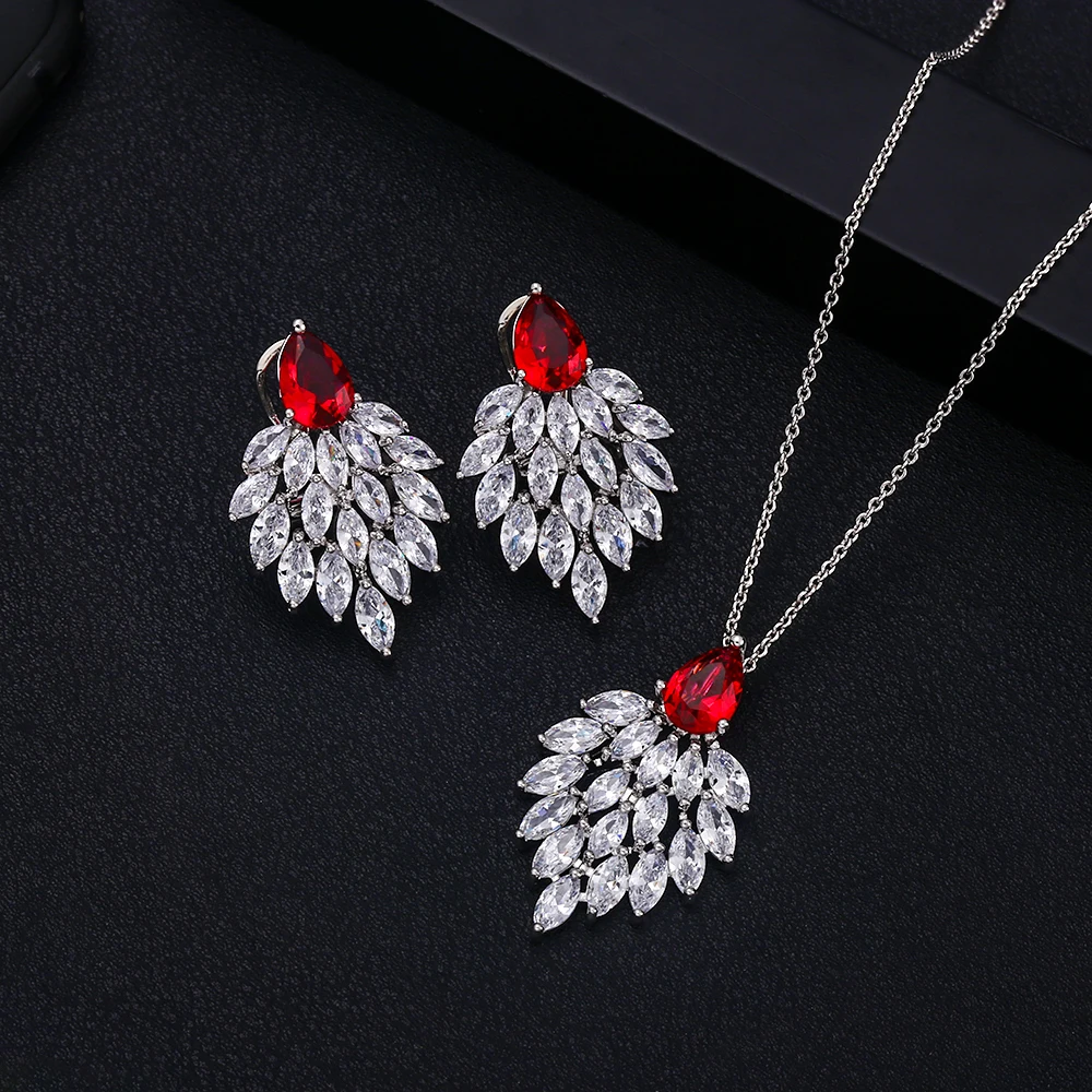 Роскошный набор ювелирных украшений jankelly в форме цветка кубический циркон