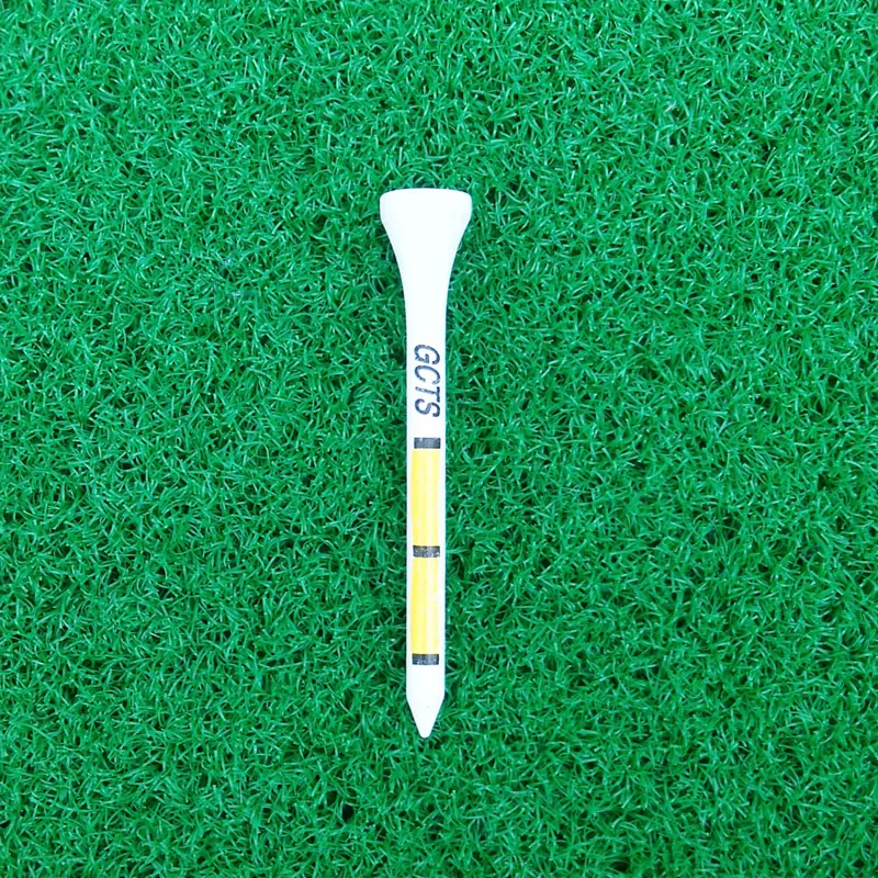 Белые деревянные тенниски для гольфа с желтым принтом 50 шт. 70 мм |