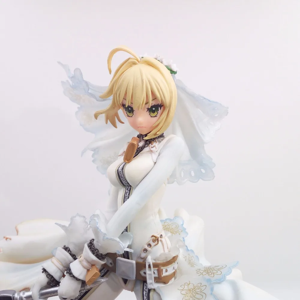 Экшн фигурка Fate/Take Night Saber белое платье мультяшная кукла из ПВХ 22 см упакованная в