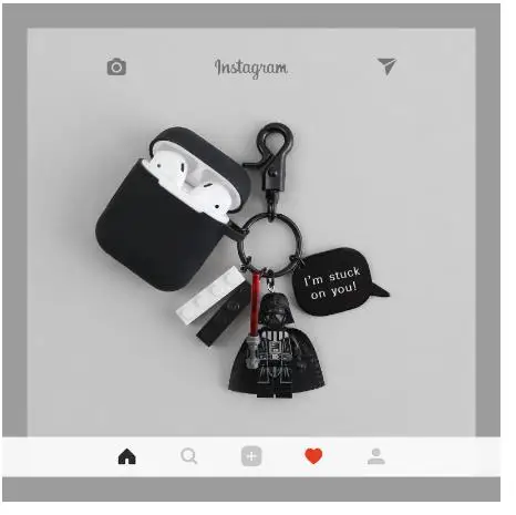For Airpods silicone earphone Accessories case Star Wars Black Knight Keychain Case Apple Bluetooth Headphone box | Электроника