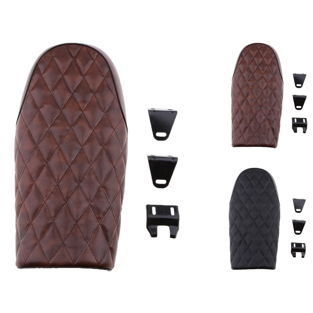 

Плоское седло в стиле Brat Tracker Cafe Racer Seat для Honda CG125, прочное, высокое качество и мягкая кожа, съемное крепление