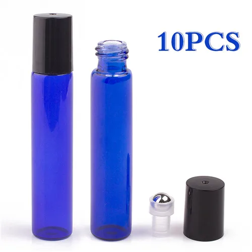 10PCS Blue 1-10 шт 10 мл портативный роллер духи эфирные масла бутылки контейнер для распыления путешествия бутылка для многоразового использования 4 цвета - Цвет: 10PCS Blue
