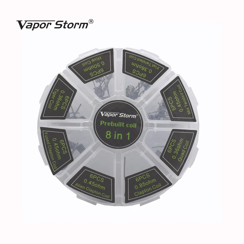 Аутентичные vapor storm 8 в 1 предварительно оборудованная катушка катушки Clapton Quad Tiger
