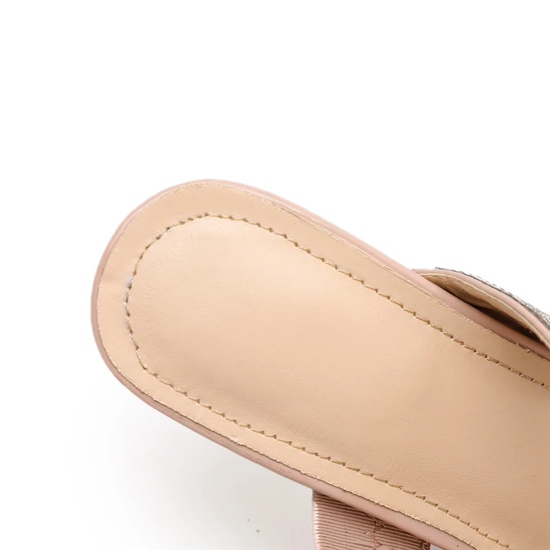 2019 летние Для женщин на высоком каблуке 12 см Прозрачные Шлепанцы женские