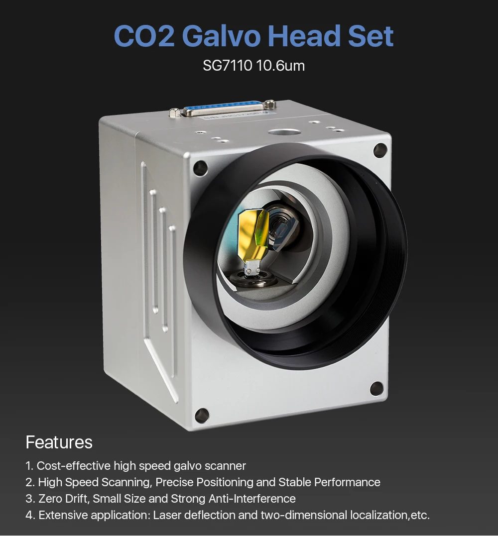 Cloudray 10.6um 10600nm CO2 лазерное сканирование Galvo головка SG7110 вход диафрагма 10 мм Гальванометр сканер с блоком питания