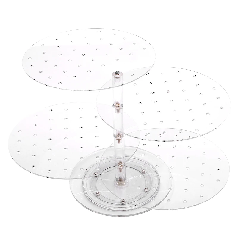 Прозрачные четыре слоя съемные круглые акриловые дисплеи подставка для 18 мм/20 мм