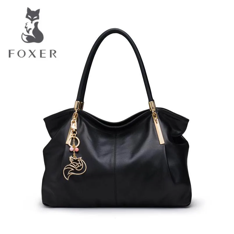 FOXER новые качественные женские сумки из натуральной кожи роскошные сумки женские сумки Дизайнерские Большие вместительные кожаные сумки через плечо