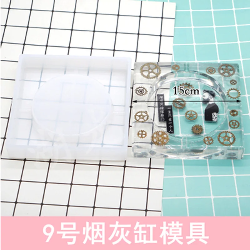 Горячая DIY пепельница цементная Штукатурная смесь Плесень Для украшения растений суккулентные растения силиконовые формы для парня девушки подарок на день отца - Цвет: 9