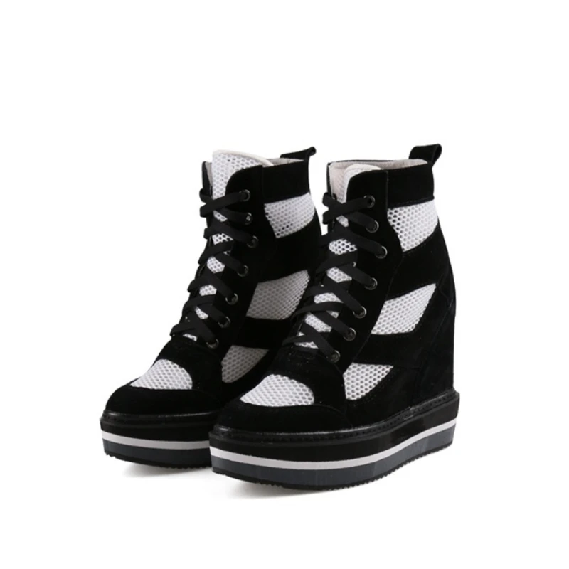 Эспадрильи женские на высокой платформе сетчатые дышащие кроссовки обувь