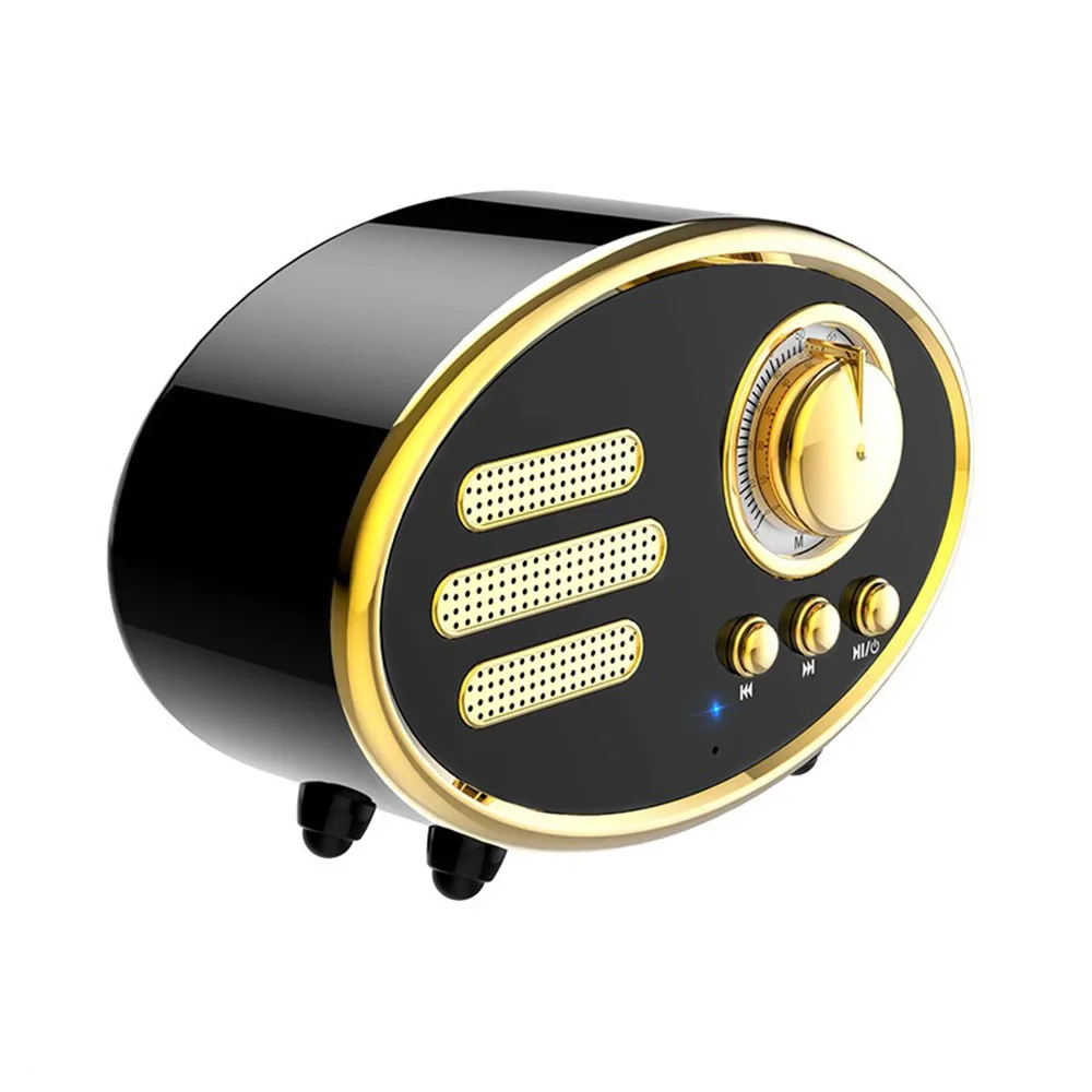 Черный Динамик Boombox громкоговоритель в стиле ретро Мини Портативный беспроводной Bluetooth динамик портативный Bluetooth домашний сабвуфер - Цвет: Черный