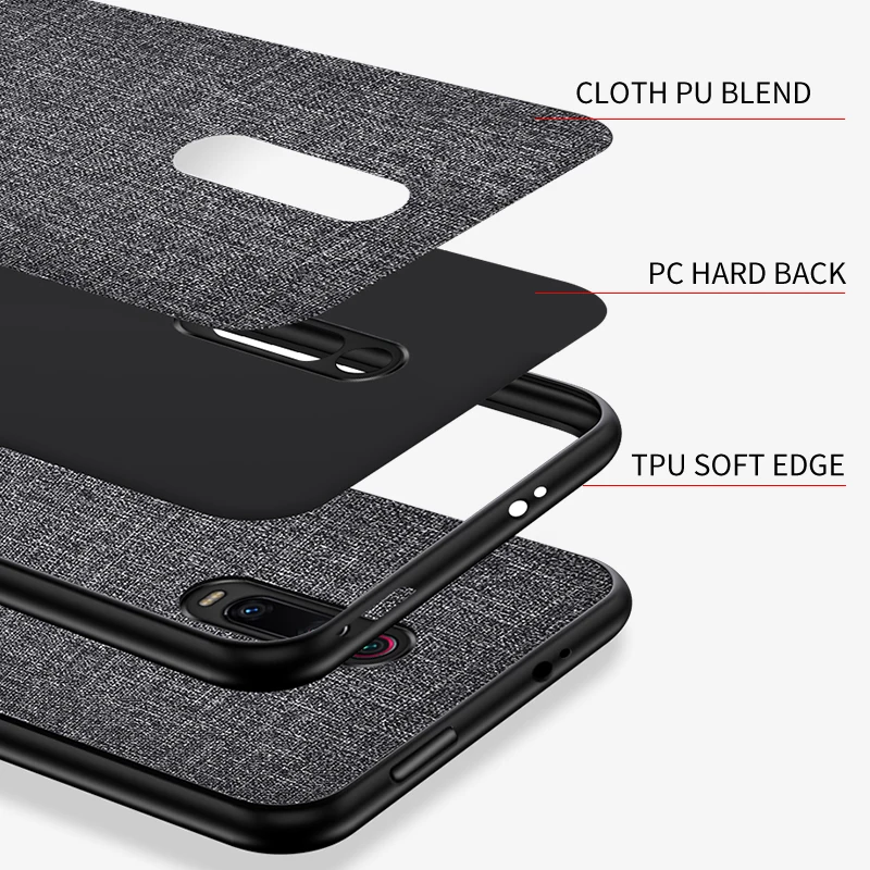 Чехол для Xiaomi MI 9T Pro Redmi K20 деловая ткань Жесткий ПК мягкая ТПУ Рамка задняя крышка 9