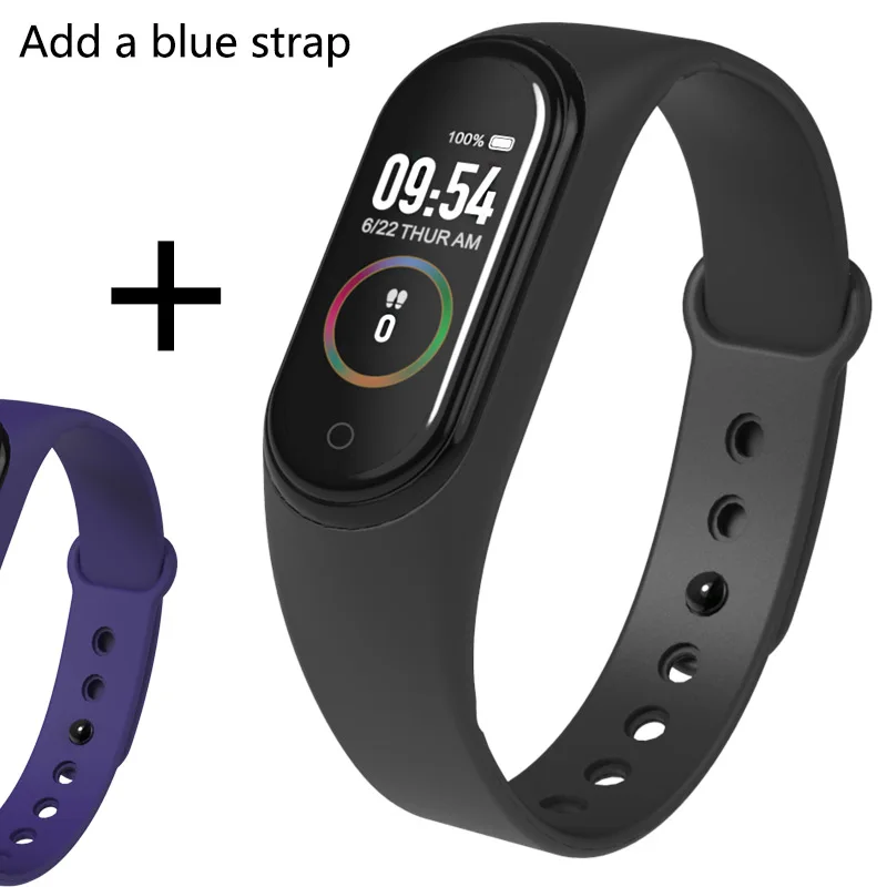 M4C add blue strap Smart Bracelet IP67 Waterproof Fitness Tracker Band Blood Pressure Heart Rate Monito Sleep monitoring Smart Wristband - Цвет: M4C add blue strap