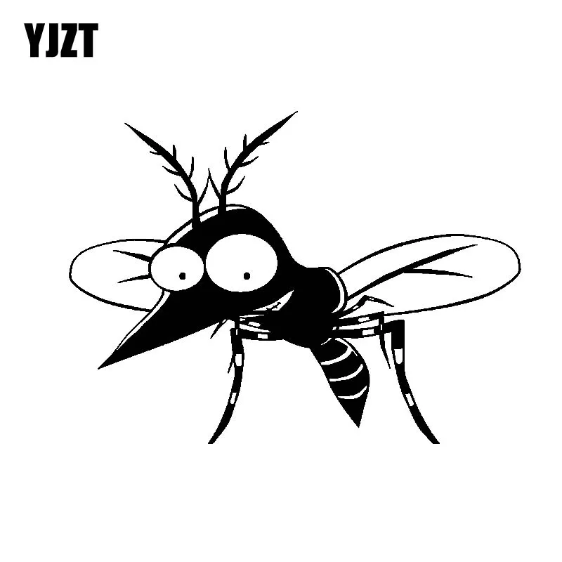 

YJZT 15.3CM*11.2CM Realistic Cute Invincible Mosquito Vinyl Decal Art Car Sticker Black/Silver C19-1164