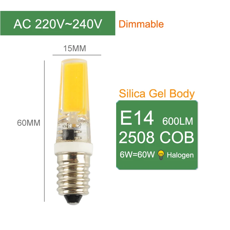 6W COB Dimmable Kaguyahime 10 шт. светодиодный E14 220 В лампа с регулируемой яркостью керамическая для зерен светодиодный лампочка E14 5 Вт 6 Вт 7 Вт 9 Вт украшение свечей люстра Ampoule Bombillas - Испускаемый цвет: 6W COB Dimmable