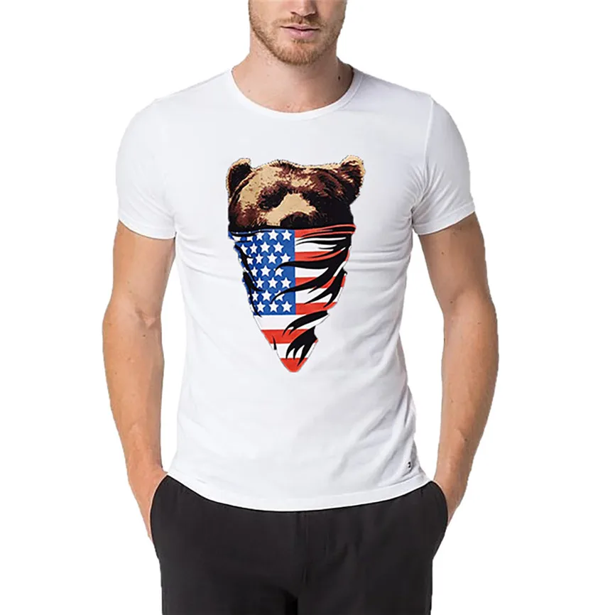 Футболка мужская летняя с флагом США Спортивная тактическая 30|Мужские футболки| |
