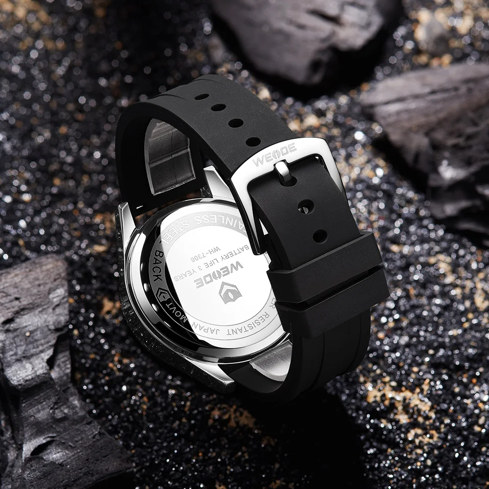 WEIDE мужские армейские спортивные кварцевые часы с силиконовым ремешком и датой