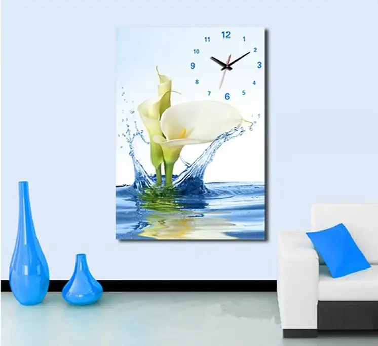 Calla часы с лилией Цветочная вышивка крестиком 14 карат Набор для вышивки сделай