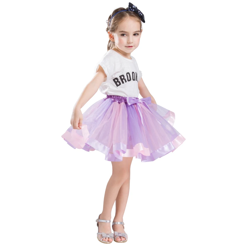 Юбка для маленьких девочек детские юбки пачки юбка радужной окраски Лидер продаж