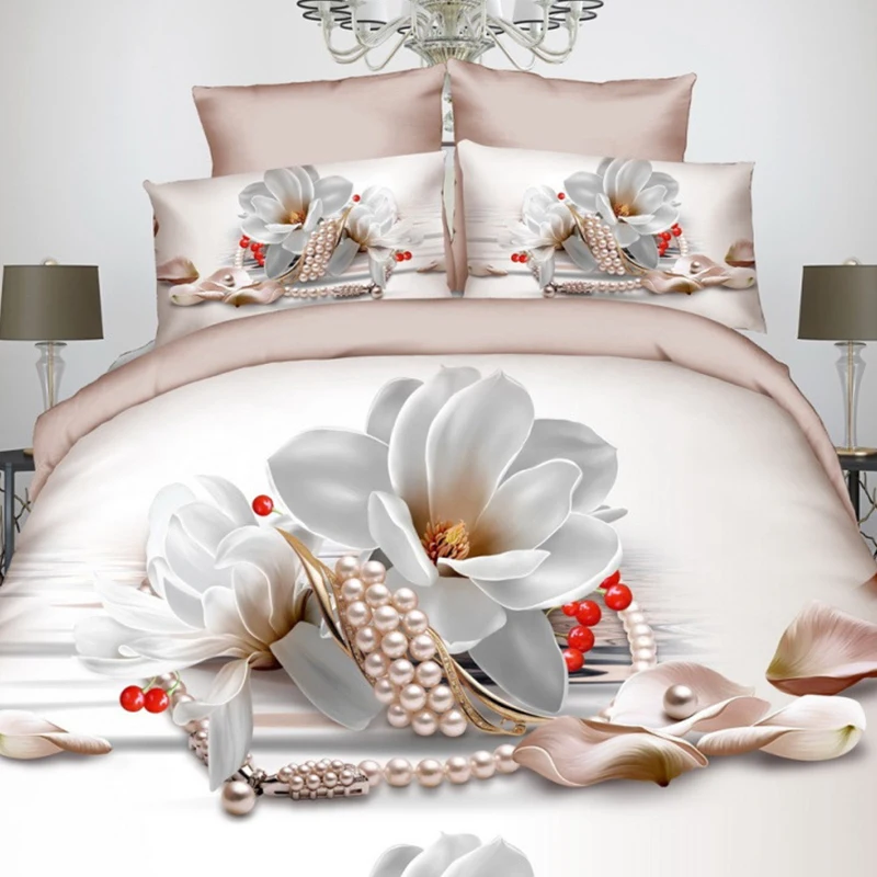 4 шт. домашний текстиль 3D комплект постельного белья бабочка пододеяльник цветок