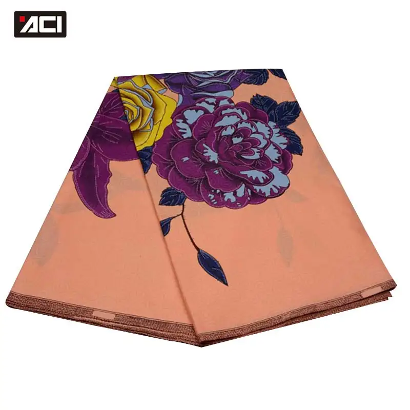 ACI 6 Yards Pink African Wax Fabric New Arrival Tissus Patchwork DIY African Dress Ankara Fabric Polyester African Batik