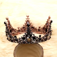 hot baroque vintage crystal wedding bridal tiaras hairband headpiece black princess pageant crown bridal hair accessories m30