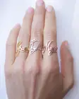 Изящные кольца с именем для женщин, персонализированные ювелирные изделия из нержавеющей стали по индивидуальному заказу, Изогнутое Кольцо с именной табличкой, подарки ручной работы, Anillo