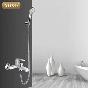 Смеситель для душа XOXO 20023R с настенным креплением, белый латунный хромированный кран для ванной комнаты, насадка для душа, зеленый оранжевый