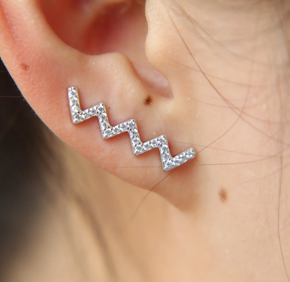 Серебряные 3 цвета, серьги-манжеты для женщин, bijoux, красивые длинные серьги-гвоздики с проволокой, модные ювелирные изделия из серебра 925 пробы