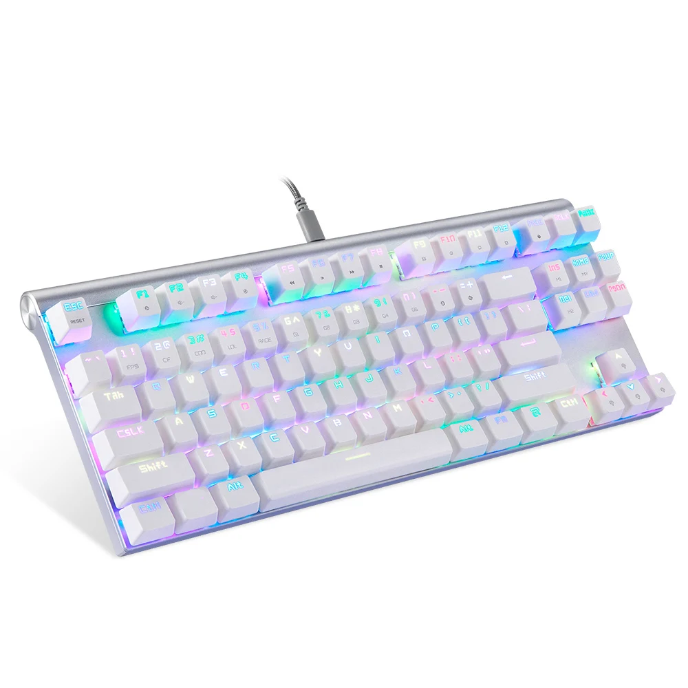 MOTOSPEED CK101 проводной Механическая игровая клавиатура из металла 87 Ключи RGB синий и