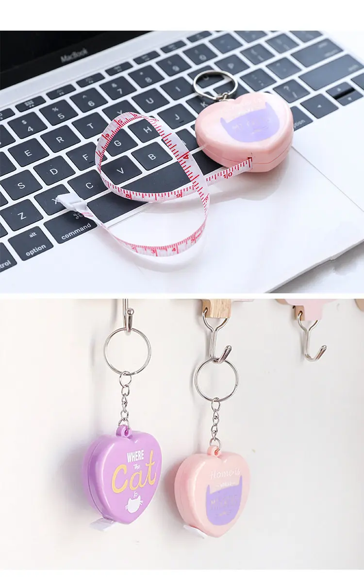 1 шт. милые Kawaii Love-heart Автоматическая раскладная линейка 1,5 м длинные канцелярские принадлежности измерительная линейка DIY инструмент детский подарок, школьные принадлежности