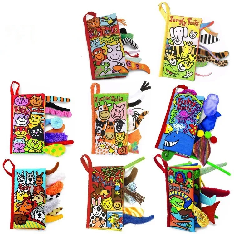 Детский сенсорный трехмерный хвост животного ткань книга сенсорная стимуляция