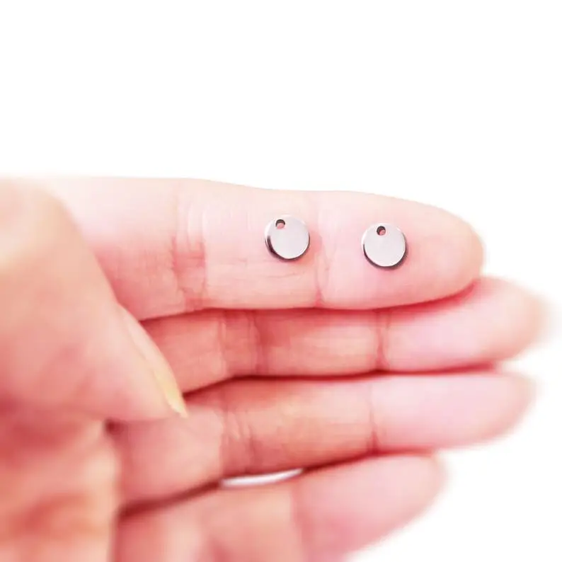 MYLONGINGCHARM 30 шт./лот 6 мм заготовки из нержавеющей стали мини размер талисманы