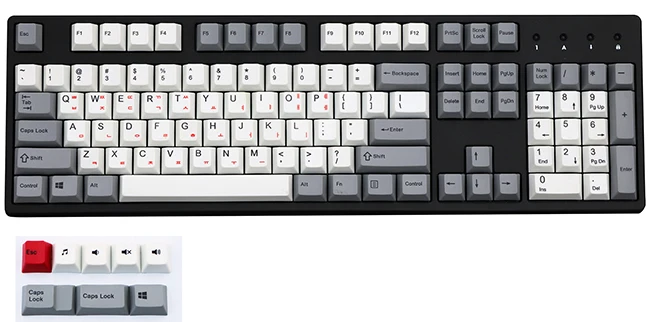 108/112 клавиш сублимированная корейская печать pbt keycap для механической клавиатуры Cherry filco Ducky keycap Вишневый профиль - Цвет: Grey White 112 keys