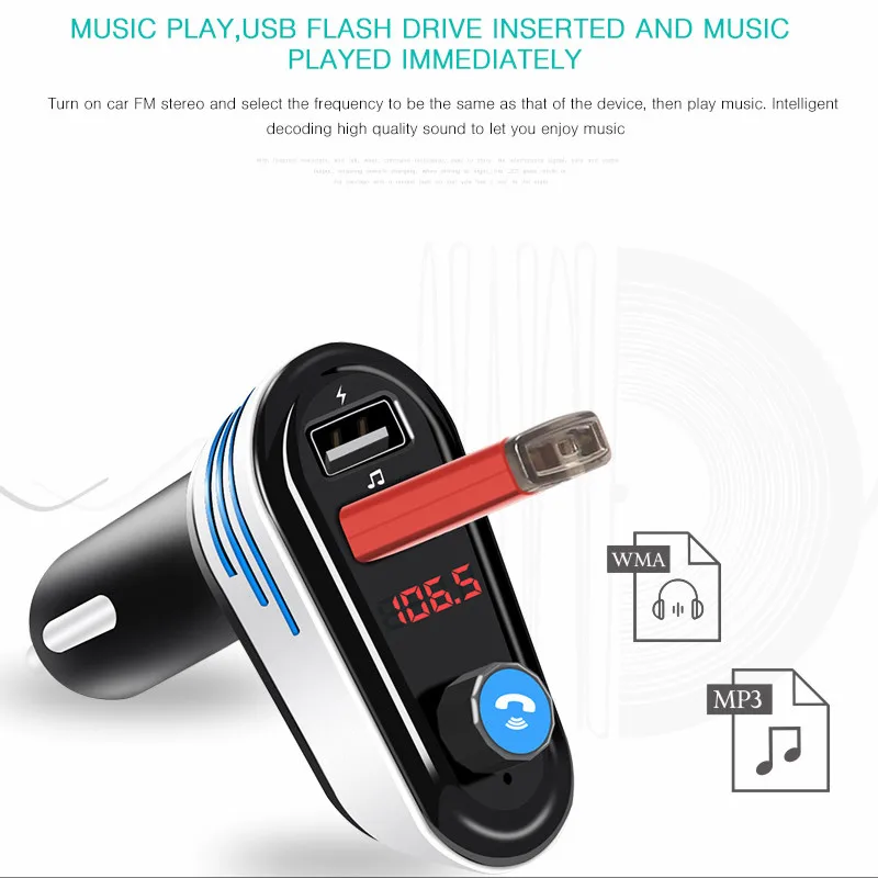 AP02 Bluetooth автомобильный комплект с громкой связью fm передатчик светодиодный