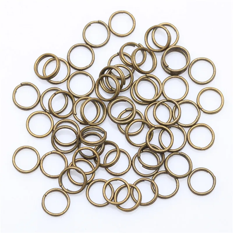 Bronze 5, 6, 7, 8 мм, золотое, серебряное, бронзовое, круглое, металлическое, Двухслойное кольцо, соединительные петли для ювелирных изделий ручной работы, аксессуары для рукоделия - Цвет: Bronze
