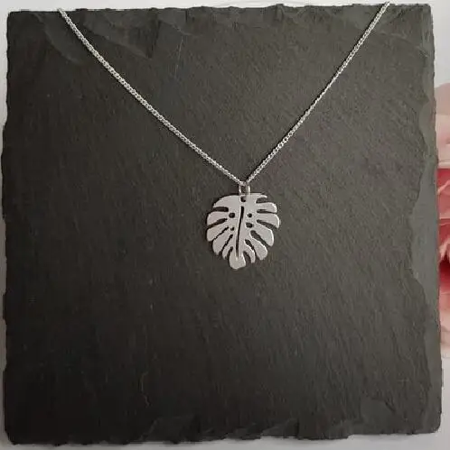 Ожерелье Monstera из нержавеющей стали подвеска в виде листа монстеры женское