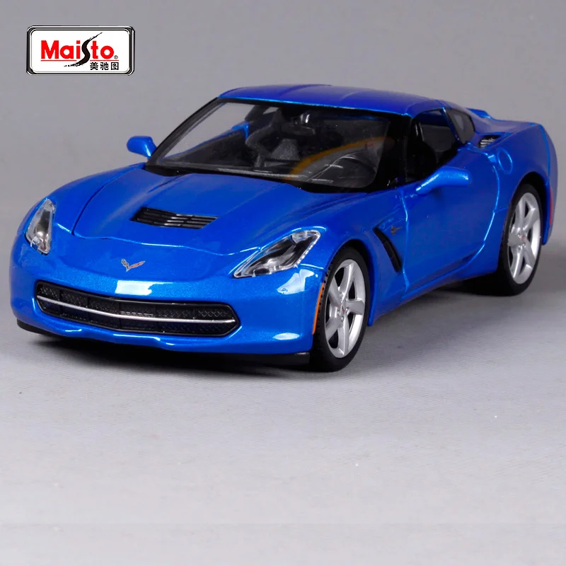 Maisto 1:24 2014 corvette stingtray coupe автомобиль литья под давлением синий крутой гоночный