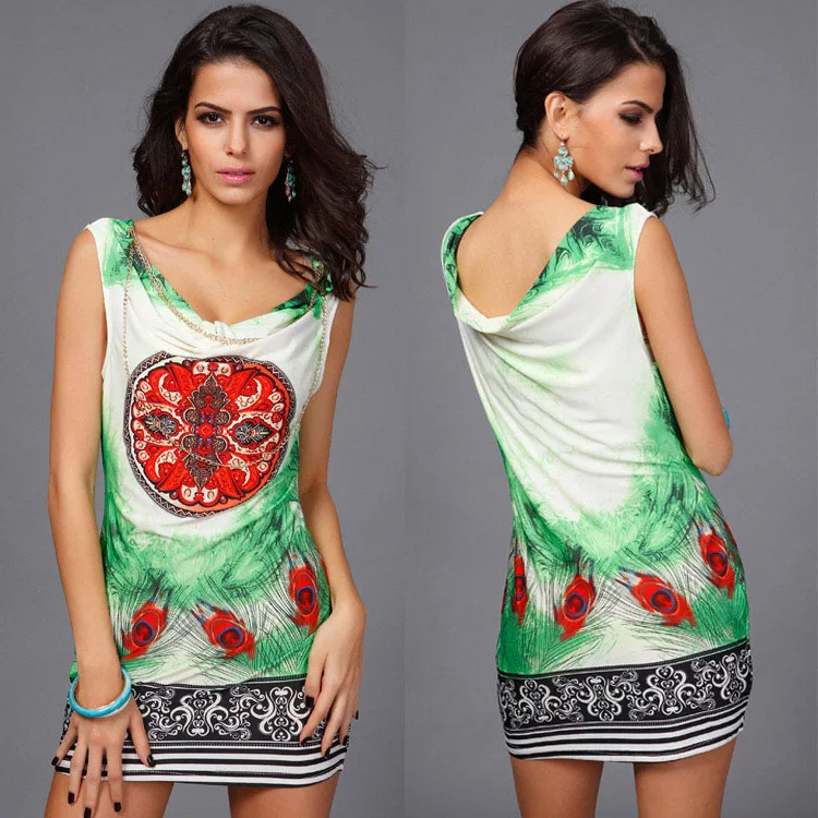 Новинка 2015 модное мини-платье с узором сексуальное женское Клубное платье