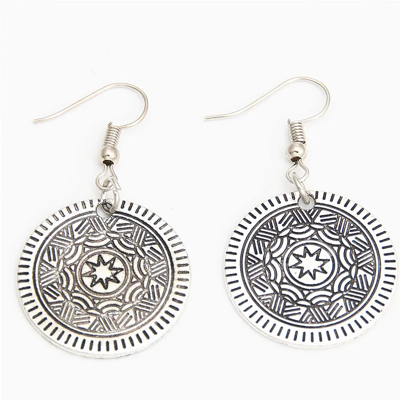 1 пара (2 шт.) серебристые цветные круглые серьги-подвески ручной работы Diy для