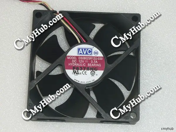 Подлинный для AVC DS08025R12U 030 DC12V 0.7A 8025 8 см 80 мм 80x80x25 3-контактный охлаждающий
