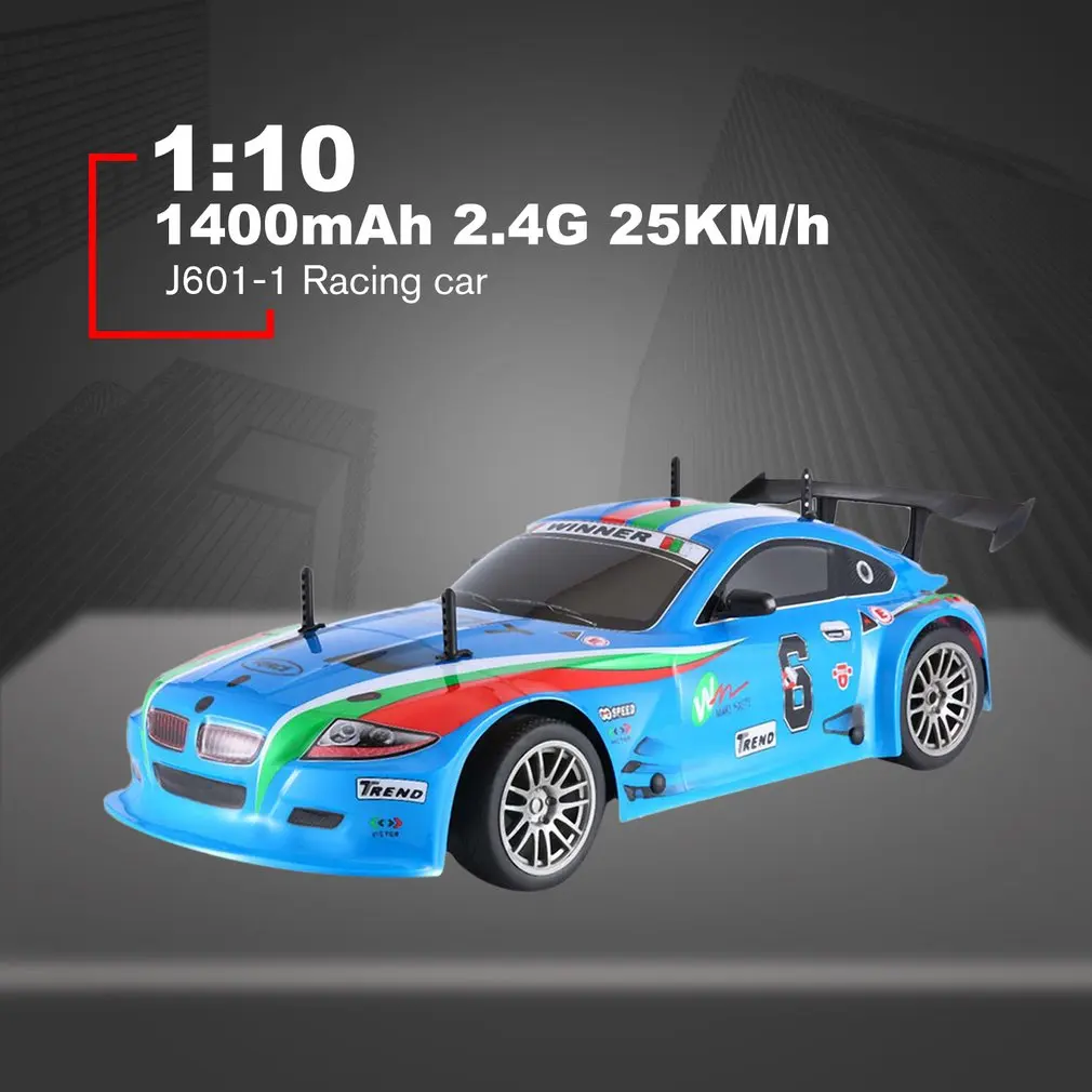 J601-1--9 1/10 1400 mAh 2 4G гоночный автомобиль 1:10 RC модель автомобиля 25 км/ч плоский
